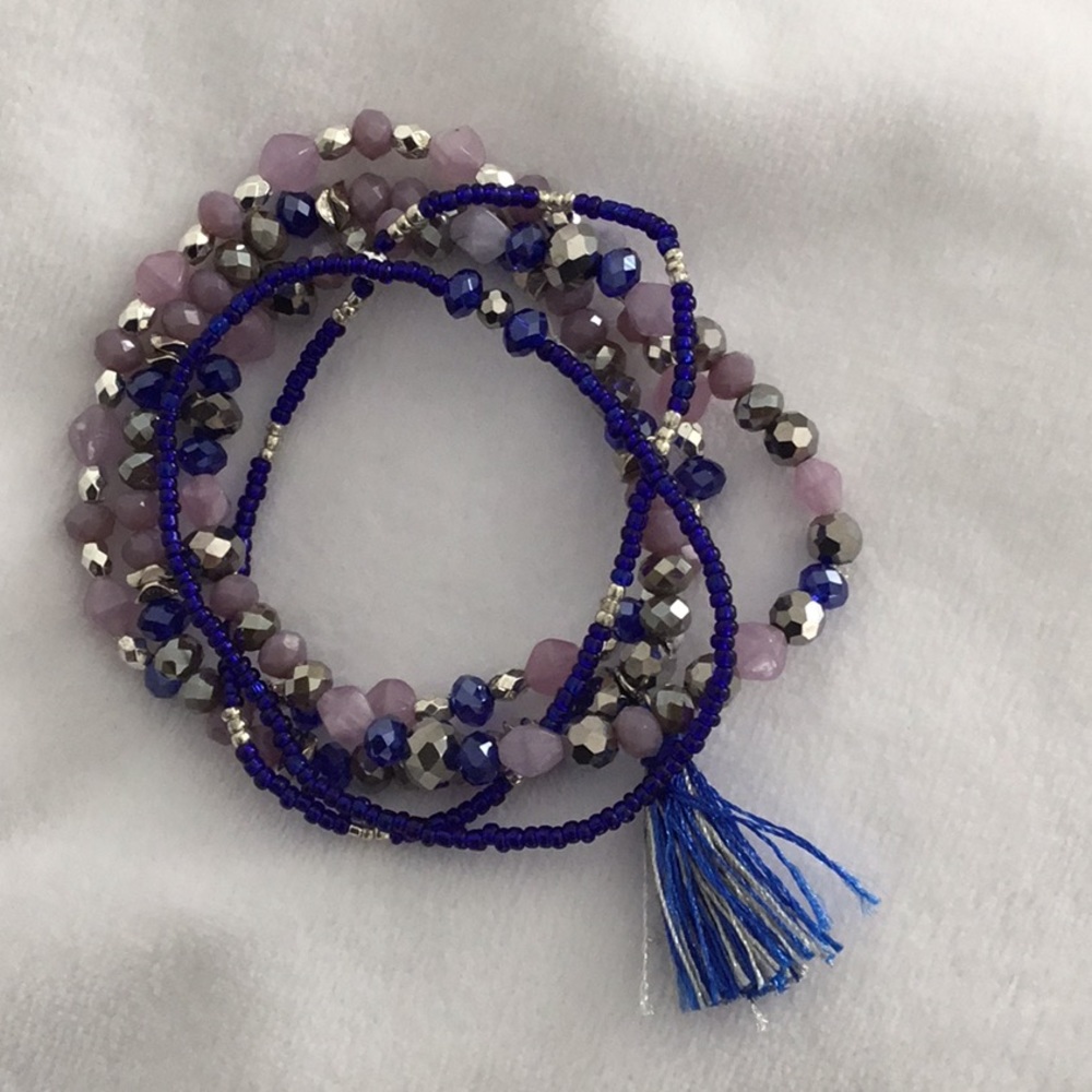Mix material stretch bracelets